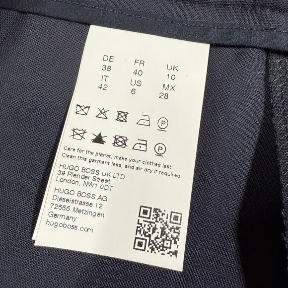 Boss Hugo Boss NWT Tulea Side Zip Tropical Stretch Wool Trousers Size 6 Navy - Picture 6 of 14